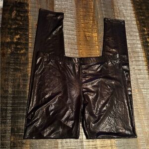 🎀 Women’s Leggings Black Shiny Snake Skin Pattern Size Large